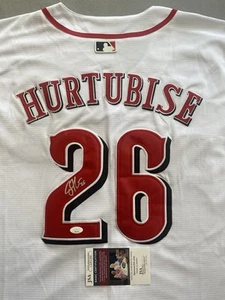CINCINNATI REDS JACOB HURTUBISE AUTOGRAPH #26 HOME WHITE NIKE JERSEY JSA CD81208 - Picture 1 of 4