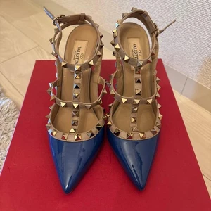 Sandalias de tacón de cuero VALENTINO GARAVANI Rockstud azul talla 36,5 para ... - Imagen 1 de 24