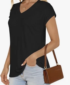 Candyfouse Damen T-Shirt schwarz V-Ausschnitt Gr. XL - Bild 1 von 3