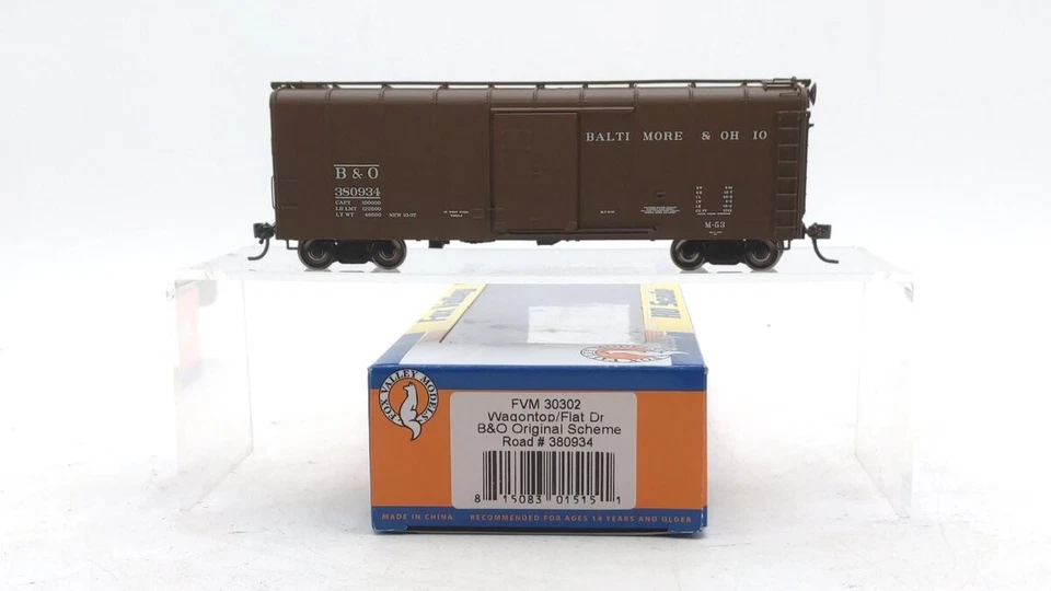 Fox Valley Models 30302 B&O Wagontop Original Scheme Box Car #380934 LN/Box - Image 1 of 1