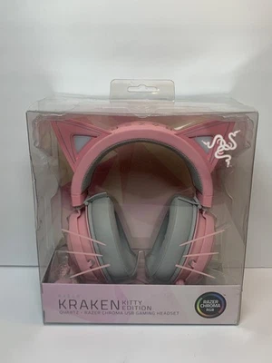 Auriculares para juegos Razer Kitty Kraken Quartz (Rosa) Chroma RGB, Stream Reactive NUEVO Foto 1 de 4