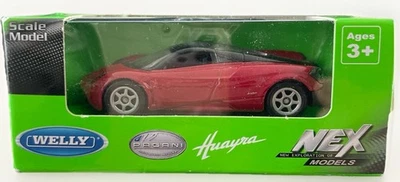 Coche modelo diecast Welly Pagani Huayra rojo escala 1:60 1:64 3 pulgadas Foto 1 de 4