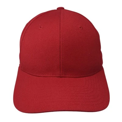 Zephyr Fitted Baseball Cap Red 7 1/8 Lightweight Vented Holes 6 Panel Blank - Image 1 of 4