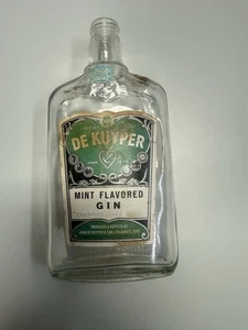De Kuyper Mint Flavored Gin Old 1955 Vintage Glass Liquor Bottle W/ Paper Label - Picture 1 of 20