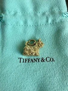 Ciondolo Tiffany & Co in oro giallo 18 carati cane scozzese Scottie Terrier - Foto 1 di 7