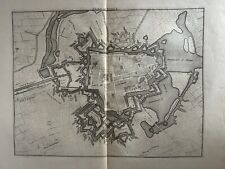 1736 Plan of Ypres, Belgium Original Antique Map by Claude Du Bosc