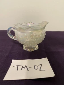 Fenton Opalescent Hobnail Creamer Ruffle Scalloped Edge- Vintage - Picture 1 of 12
