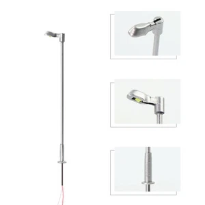 10pcs Z N TT HO OO Lampes de rue en métal LED blanc brillant Lampes argentées - Photo 1/18