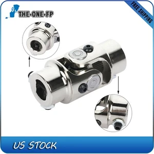 1 Pcs 3/4-36 Spline X 3/4" DD Single Universal Steering U-Joint Shaft Chrome - Picture 1 of 14