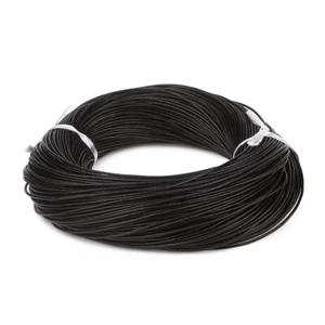 109 yds Black Cowhide Leather Jewelry Cord Thread Bracelet Beading String 1.5mm - Picture 1 of 8