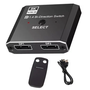 NEW DisplayPort DP1.4 Bi-Direction Switch Splitter Converter 2X1 or 1X2 4K 8K - Picture 1 of 15