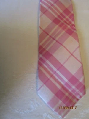 Corbata de seda a cuadros rosa Paul Fredrick Foto 1 de 2