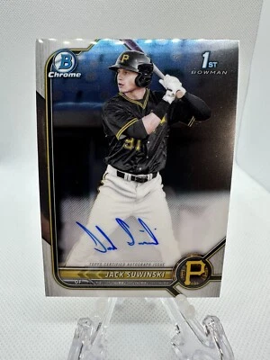 2022 Bowman Chrome Jack Suwinski 1st Prospect Auto Autograph CPA-JS Pirates - Image 1 of 2