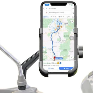 Motorcycle Phone Mount For Rearview Mirror Metal Motorbike Phone Holder Smartpho - Picture 1 of 11