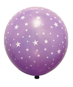 Palloncini festa 12 stelle lattice 12" tema cielo notturno viola e bianco stampa stelle - Foto 1 di 1