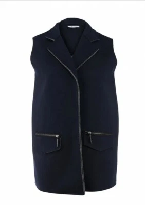 Impresionante abrigo chaleco azul de diseñador Aurora Firenze Italia talla única para mujer nuevo con etiquetas Foto 1 de 4