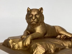 Tiger Sculpture in Bronze Color - Picture 1 of 12