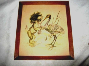 An Original Circa 1950's Signed Brownie Downing Small Framed Print The Argument - Picture 1 of 6
