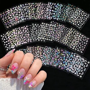 30 Sheets Flower Nail Art Stickers 3D Self-Adhesive Colorful Floral Nail Decals - Picture 1 of 10