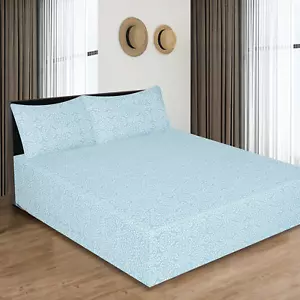 Queen Luxury 100% Cotton Flannelette Fitted Bed Sheet & 2 Pillow Case Combo Set - Picture 1 of 2