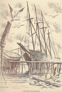 De colección "LAST PORT" POR NORMAN MERRITT Wiscasset Maine ME IMPRESIÓN S3 - Imagen 1 de 3