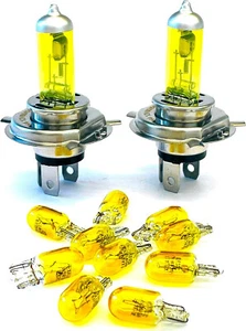 Yellow Aqua Vision SET - 2x lampadine H4 + 10x W5W 12V lampadine alogene - Foto 1 di 6