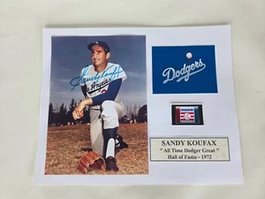 Sandy Koufax Autographed Photo Dodgers Hall of Fame Display Plaque 1972 MLB - Picture 1 of 4