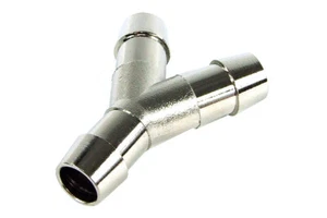 13mm (1/2") Y Schlauchverbinder - Messing vernickelt - Afbeelding 1 van 2