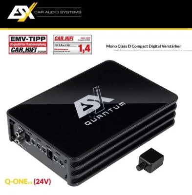 ESX Q-ONEV3-24V Amplificador Mono Audio Coche Clase D 1 Canal para Red de a b... - Imagen 1 de 4