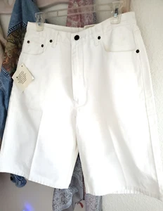 Eddie Bauer Womens Shorts White Denim Size 12 Tall NWT High Rise 5 Pocket - Picture 1 of 6