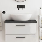 Bathroom Countertop Dark Grey 80X40x4  Treated Solid Wood S4r1