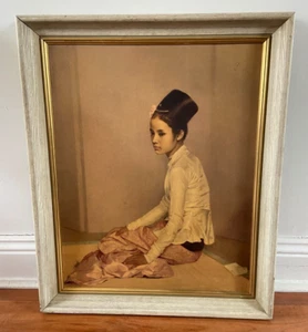 Vintage Retro Lynchstil burmesische Prinzessin Säge Ohm Nyum gerahmt Sir Gerald Kelly - Bild 1 von 3