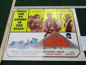 Póster de película The Hills Run rojo 1967 22x28 ~ 67/91 ~ Thomas Hunter, Henry Silva - Imagen 1 de 3
