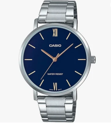 Orologio Casio Uomo Acciaio Solo Tempo Argento Quadrante Blu _MTP-VT01D-2BUDF - Immagine 1 di 2
