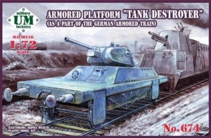 UMT 674 - 1/72 Tank Destroyer armored railway platform model kit - Picture 1 of 8