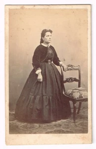 Fotografia albumina Donna photo Victorian Lady Fashion clothes Semiranid Bass - Foto 1 di 2