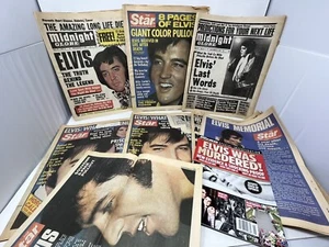 Elvis Tabloid Magazine Lot, Midnight Globe, Star, National Enquirer - Picture 1 of 10