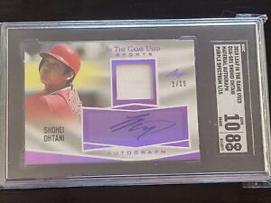 2018 LEAF IN THE GAME USED SHOHEI OHTANI RC PATCH AUTO 1/15! FIRST ON PRINT 1/1