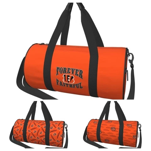 Cincinnati Bengals Cylindrical Gym bag Sport Travel Bag Luggage Bag Collapsible Cover