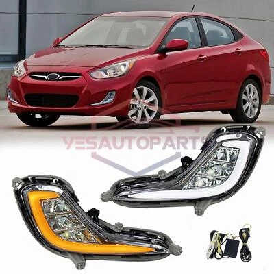 DRL para Hyundai Accent 2012-2016 LED parachoques delantero antiniebla luz intermitente Foto 1 de 4