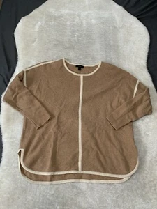 J Crew Womens Brown Tunic 100% Wool Long Sleeve Sweater Size Medium - Picture 1 of 7