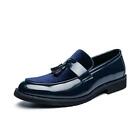 Men's Tassel Splicing Shoes Loafers Pointy Toe Slip On Work Hairstylis Oversize