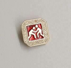 1980 Moscow XXII Summer Olympics Wrestling Pin Badge (#114)