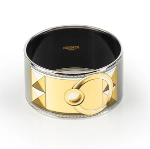 Auth. HERMES Bracelet Colliers De Chiens - ESP - Or Grey - 70-36mm NEW RARE - Picture 1 of 2