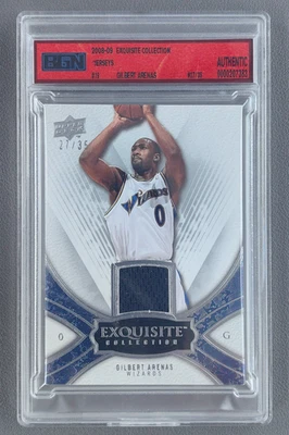 2008-09 Upper Deck Exquisite Collection Gilbert Arenas Jersey /35 Wizards BGN - Image 1 of 2