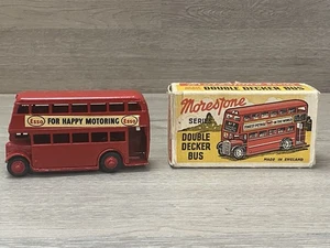 1950S MORESTONE DOUBLE DECKER ESSO BUS & BOX ENGLAND RARE COLLECTIBLE - Bild 1 von 9
