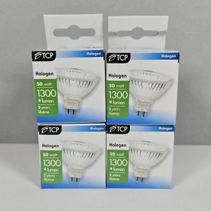 4 x TCP Halogen MR16 Standard 50W GX5.3 Warm White Dimmable Bulbs 1300 Lumen - Picture 1 of 3