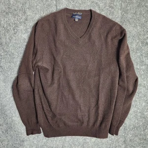 Club Room Estate Kaschmir Herren S Pullover 2-lagig braun Langarm V-Ausschnitt Pulli - Bild 1 von 6