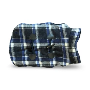 Fashion Pet Apparel Fleece Winter Dog Coat Jacket Blue Black Plaid Medium - Picture 1 of 5