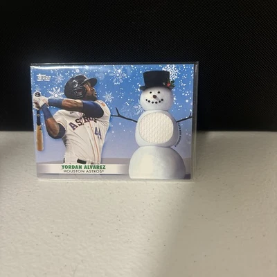 2021 Topps Holiday - Walmart Mega Box Relics Yordan Alvarez #WRC-YA (MEM) - Image 1 of 2